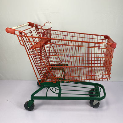 Mua Xe đẩy mua sắm loại 210L của Đức Xe đẩy mua sắm màu đỏ và xanh lá cây với bánh xe PU 5 inch online manufacture