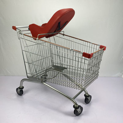 Mua Xe đẩy mua sắm bằng kim loại theo phong cách siêu thị châu Âu 240L với giỏ đựng dung tích lớn và ghế ngồi cho bé online manufacture