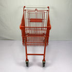 Large Capacity 180L Steel Shopping Cart European Style Red Custom Shopping Trolley Cart