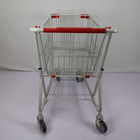 White Powder Coating 100L Boutique Supermarket Shopping Trolley With Tente TPR Wheels