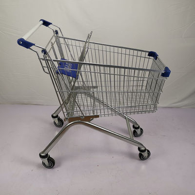 Mua Phong cách châu Âu Siêu thị 125L Xe đẩy mua sắm bằng kim loại Chống trộm với bánh xe PU 4 