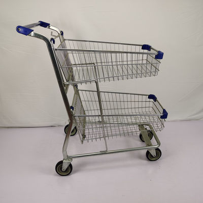 Mua Dịch vụ công cộng Giỏ mua hàng Xe đẩy giỏ đôi bằng thép Q195 online manufacture