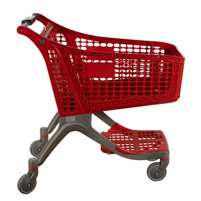 Mua Xe đẩy mua sắm bằng nhựa màu đỏ Siêu thị nhẹ Cửa hàng tạp hóa Giỏ hàng 220L online manufacture