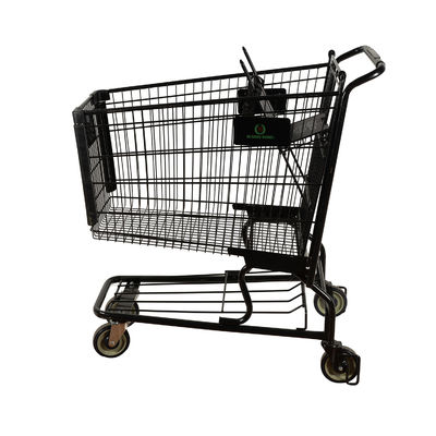 Mua Công suất cực lớn Tất cả xe đẩy mua sắm bằng kim loại đen Đang tải 110kg với Logo quảng cáo online manufacture