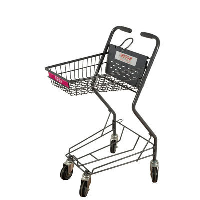 Mua Xe đẩy mua sắm hai giỏ màu xám tiện lợi Xe đẩy siêu thị kẽm gấp online manufacture