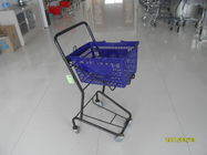 Small Shop 4 Wheel Shopping Cart , Logo Shopping Basket With Wheels