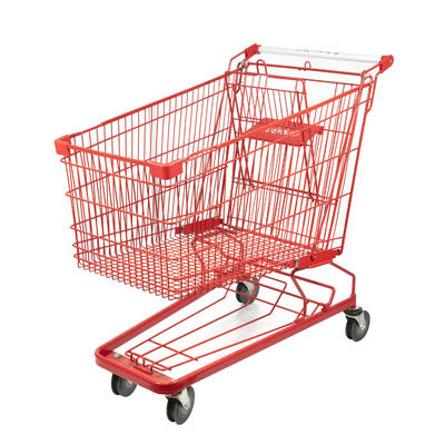 Mua Xe đẩy mua sắm trên thị trường kim loại thép Q195 Xe đẩy hàng lớn màu đỏ 210L online manufacture