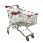 150L Supermarket Shopping Cart Trolley With Beverage Rack Russian Style