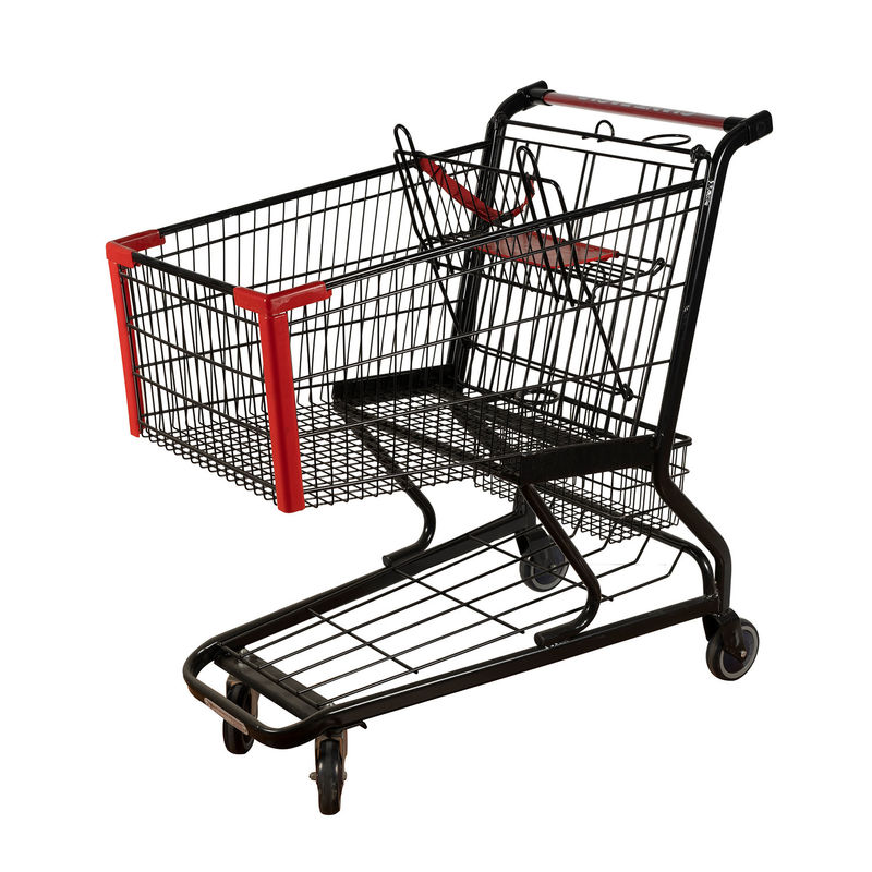 125L Black Metal Lightweight Shopping Trolley grocery cart EN BS 1929